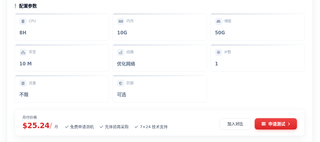 秀米云产品配置参数实拍,点击查看详情